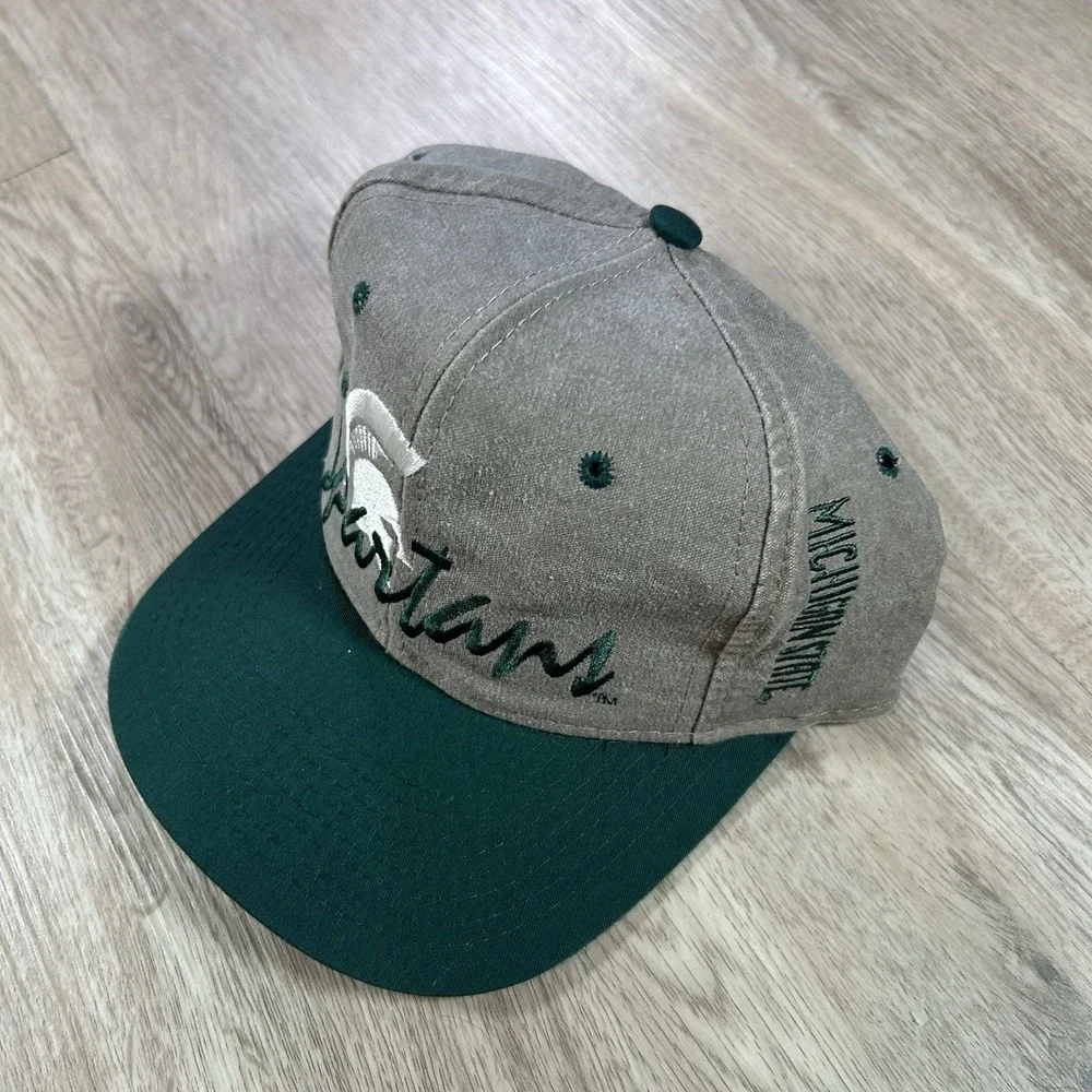 VTG Michigan State Spartans Snapback Hat‎ NCAA College The Game Gray Green Cap
